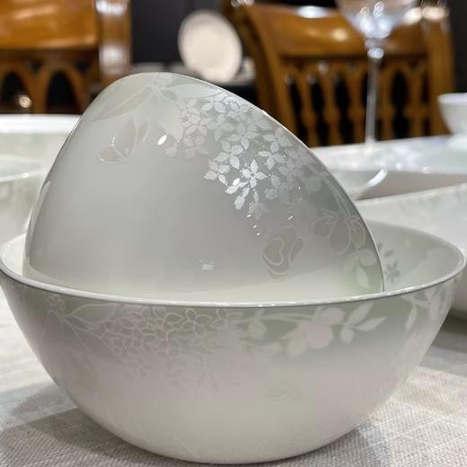 HANKOOK韩国进口骨瓷餐具绿色婚纱6人组釉下彩饭碗小蝶深盘汤碗 商品图2