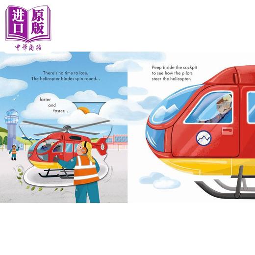 【中商原版】Peep Inside How a Helicopter Works 尤斯伯恩偷偷看里面:直升机是如何运作的 英文原版进口图书 儿童绘本图画书 商品图3