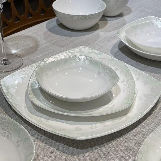 HANKOOK韩国进口骨瓷餐具绿色婚纱6人组釉下彩饭碗小蝶深盘汤碗 商品图1