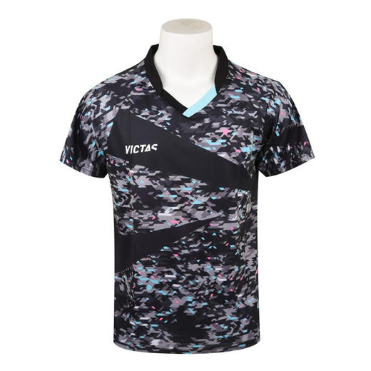 Victas维克塔斯乒乓球服VC-806黑色乒乓球衣086106夏季透气专业训练服速干比赛短袖 商品图1
