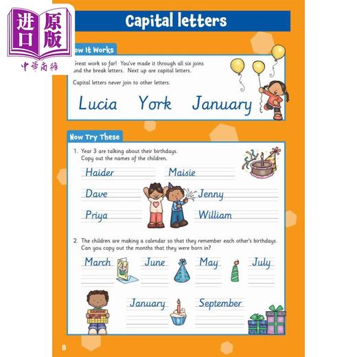 预售 【中商原版】New Handwriting Activity Book for Ages 7-8 (Year 3) 7-8岁书写活动练习册（三年级）英文原版 小学教辅参考书 商品图2