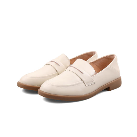 Safiya/索菲娅 2024秋季新品英伦低跟真皮一脚蹬休闲软底乐福鞋 SF33112030/SF43112030 商品图4