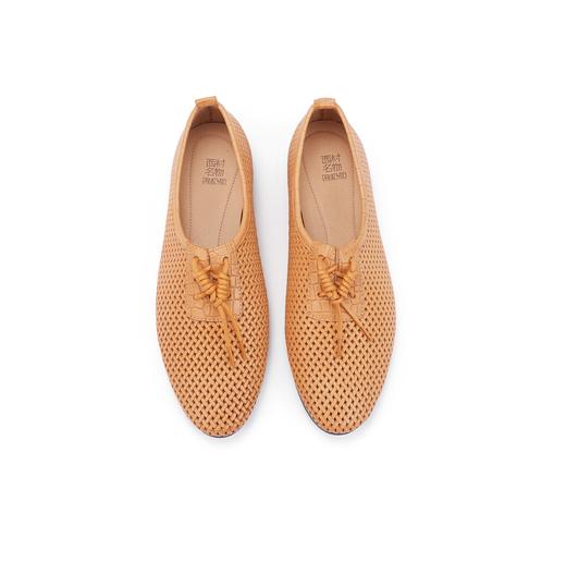 西村名物2023年秋季新款低 跟小尖头编织系带小香风法式单鞋 X23CM33651 商品图0