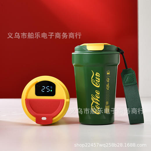 高颜值智能显温304不锈钢咖啡杯保温杯车载便携随手杯冰可乐水杯 商品图7