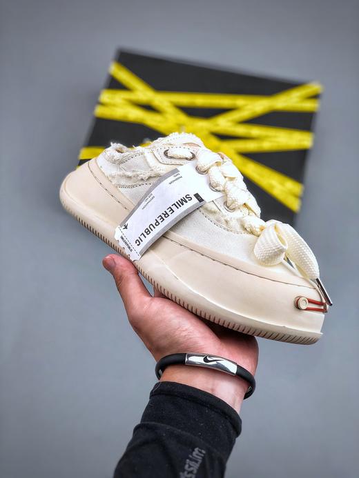 SMILEREPUBLIC 厚底开口笑做旧设计帆布鞋系列男女鞋 商品图3