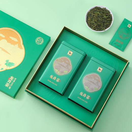 【2024年新茶】八马茶业 | 明前浙江龙井茶豆香绿茶送人礼盒装160g 商品图3