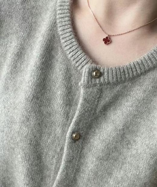 mini四叶草红花项链 商品图0