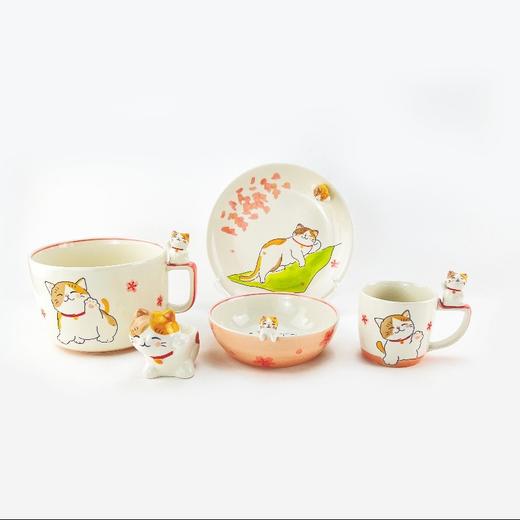 泰国进口儿童陶瓷餐具卡通立体招财猫水杯马克杯饭碗盘 商品图3