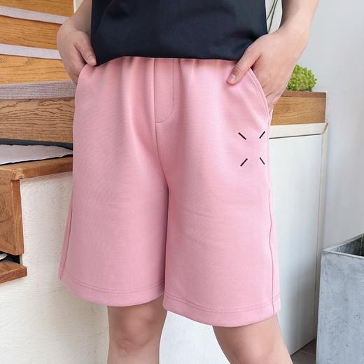 活力满满ins马吉风松紧腰阔腿五分中裤夏季纯色休闲卫裤 商品图0