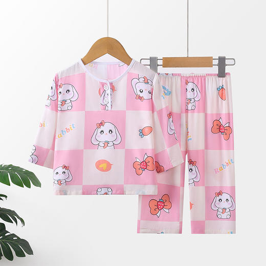 【母婴用品】儿童棉绸睡衣夏季家居服套装薄款 商品图2