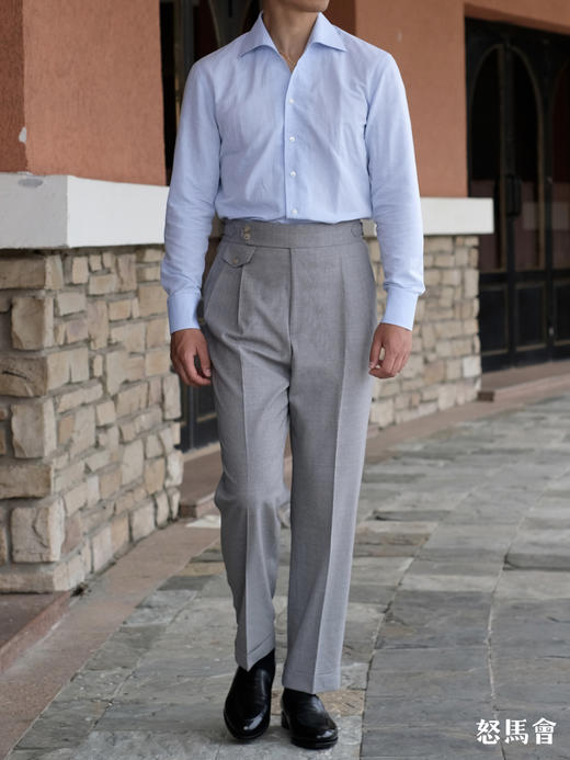 Vitale Barberis Canonico Supersonic 浅灰色强捻抗皱初剪羊毛意式工艺裤装 商品图5
