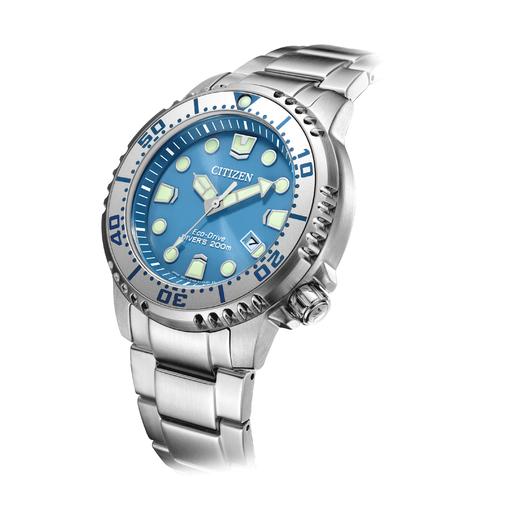 西铁城/CITIZEN PROMASTER系列光动能夜光冰川蓝运动男表 BN0165-55L 商品图3