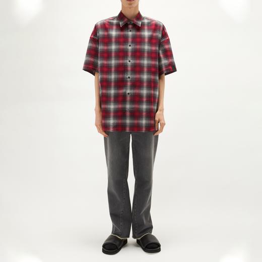 N.HOOLYWOOD HALF SLEEVE SHIRT 复古阴影格子廓形短袖衬衫 商品图0