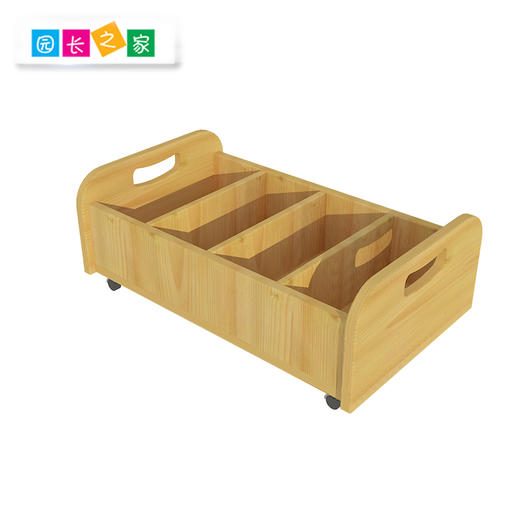 园长之家博苑绘本阅读区实木桌原木转角柜创意松木儿童绘本区家具 商品图3