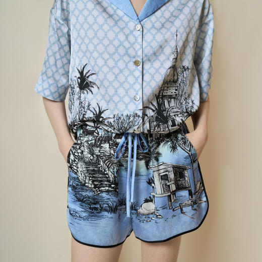 Solo seta22姆米真丝睡衣套装女桑蚕丝家居服短袖短裤秋冬 商品图3