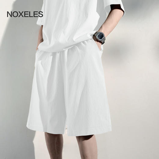 NOXELES夏季男士休闲冰丝套装（自营） | 凉感科技纤维，穿在身上比裸奔更凉快（军绿色L和XL下单10天内发货） 商品图4