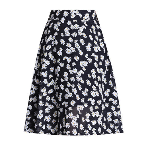 薄款中长伞裙，黑色双层雪纺半身裙MYX-9733 商品图4