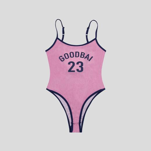 good bai牛仔印花复古紧身连体吊带 商品图3