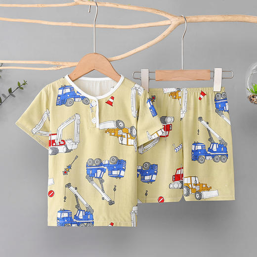 【母婴用品】夏季薄款儿童绵绸家居服套装 商品图2