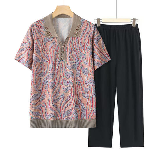 【一款舒适轻盈的夏装，凸显中老年人优雅的生活态度】短袖设计为您带来清爽的感觉，呈现时尚元素，向生活迎来热爱和美好。 商品图2