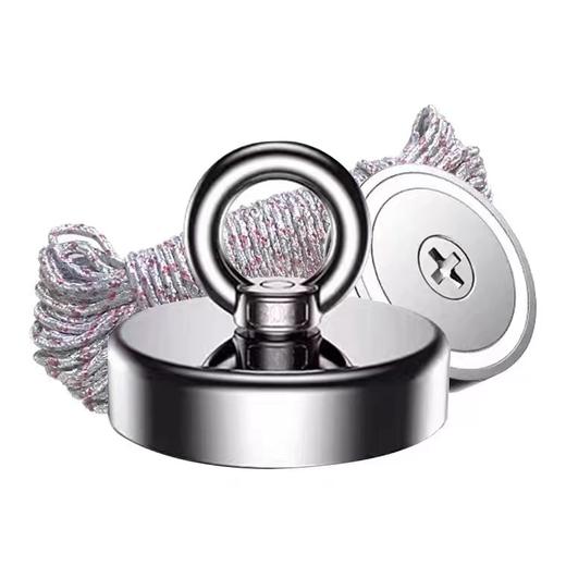 吊环打捞磁铁磁力新款高强度吸铁石圆形打捞吸铁神器大钕铷强磁铁吸铁石磁钢强磁钢磁1个 商品图0