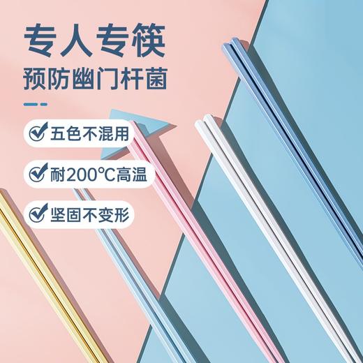炊大皇 5色分餐筷  防锈抗霉合金筷子 10双装 商品图1