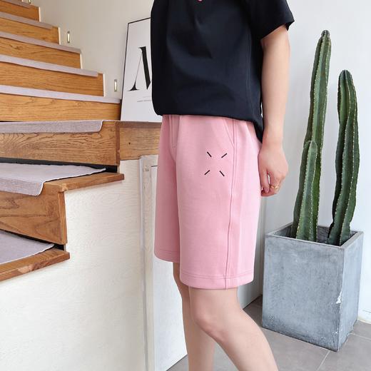 活力满满ins马吉风松紧腰阔腿五分中裤夏季纯色休闲卫裤 商品图1