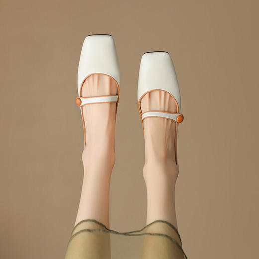 西村名物2023年秋季新款低粗跟包头小香风单鞋玛丽珍高级感单鞋D23CE30031 商品图9