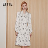 EITIE爱特爱中式水墨印花收腰飘带精致高级优雅连衣裙秋季新款C072 商品缩略图0