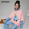 JOYRICH官方早春男女情侣款科技感宇航员富乐熊潮流休闲短袖T恤 商品缩略图0
