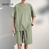 NOXELES夏季男士休闲冰丝套装（自营） | 凉感科技纤维，穿在身上比裸奔更凉快（军绿色L和XL下单10天内发货） 商品缩略图2