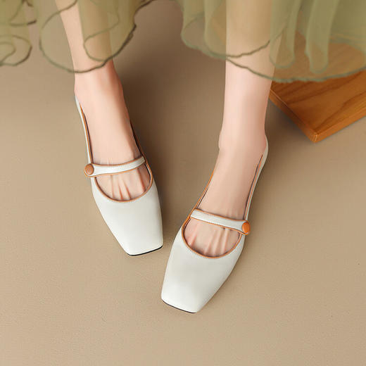 西村名物2023年秋季新款低粗跟包头小香风单鞋玛丽珍高级感单鞋D23CE30031 商品图6