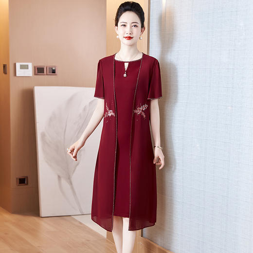 LC-2358夏季两件套连衣裙礼服结婚喜婆婆婚宴高贵优雅薄款套装 商品图4