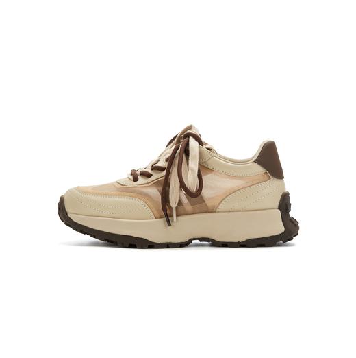 westory夏季新款厚底百搭圆头系带真皮休闲运动鞋56401 商品图5