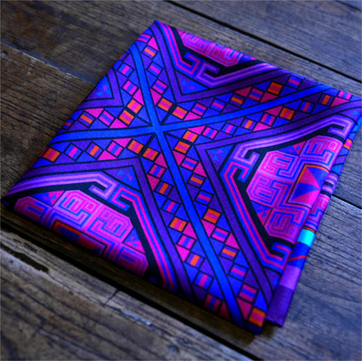 深山集市 车边真丝纹样印花方巾53*53cm 商品图4