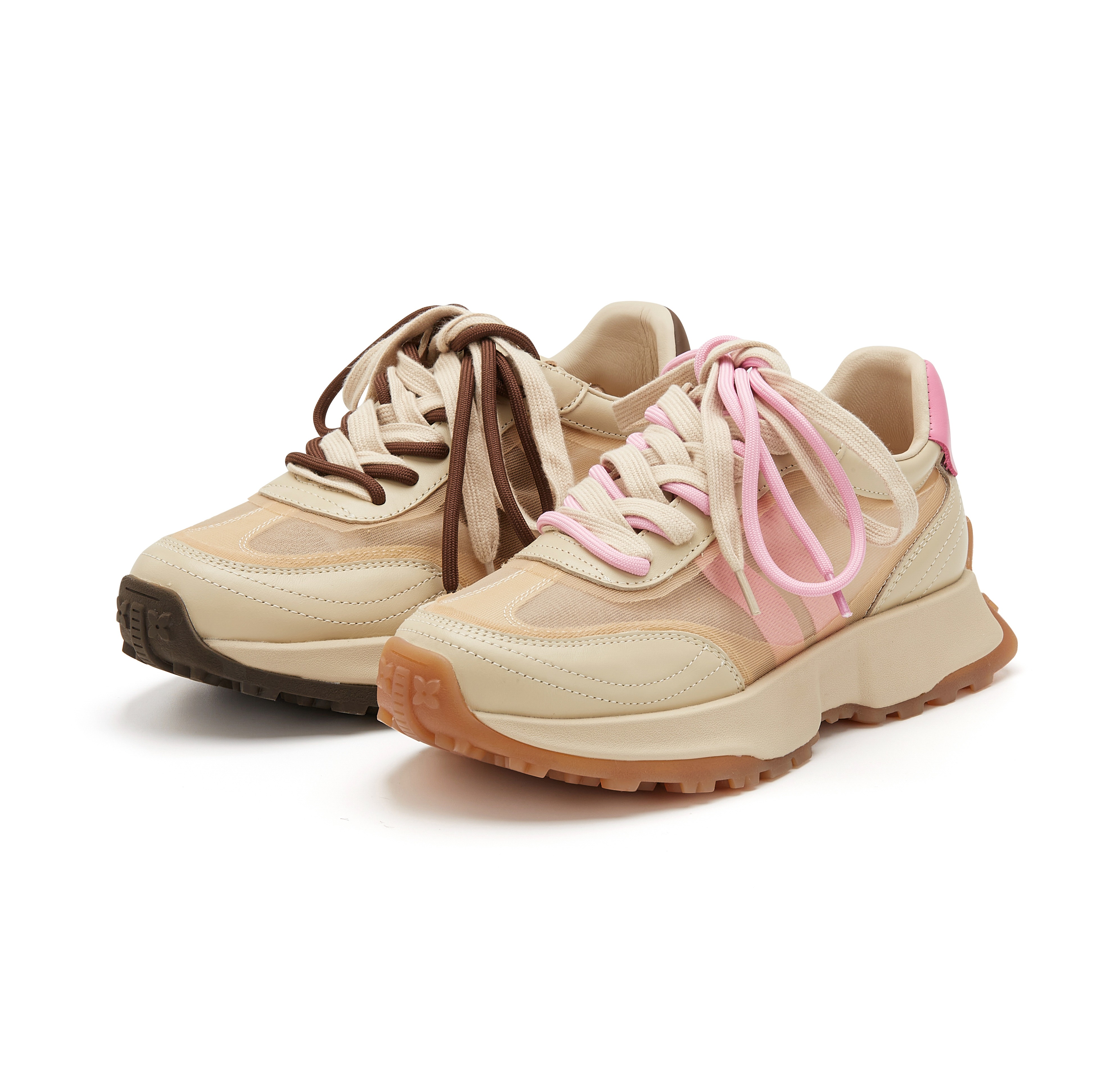 westory夏季新款厚底百搭圆头系带真皮休闲运动鞋56401