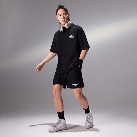 OMG运动 速干棉宽松短袖套装吸湿排汗凉感休闲夏季健身t恤圆领 商品图1