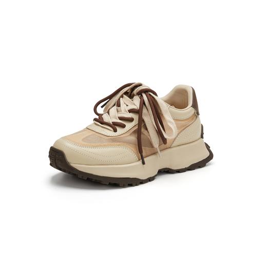 westory夏季新款厚底百搭圆头系带真皮休闲运动鞋56401 商品图3