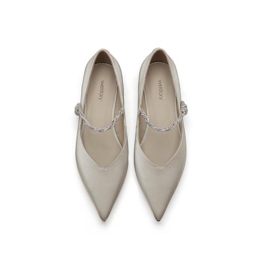 westory2023秋季新款羊皮鞋面羊皮内里内垫尖头瑜伽鞋女73331 商品图6