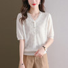 年轻妈妈夏装含桑蚕丝薄款针织衫蕾丝上衣CC-23073 商品缩略图2