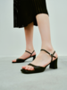 弧形一字带粗跟凉鞋AE0036237 商品缩略图0