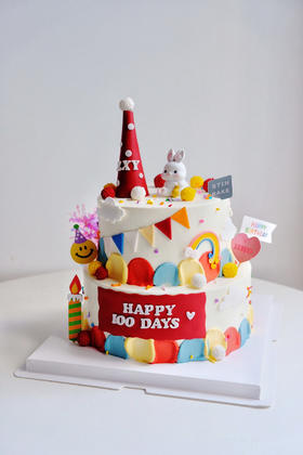 兔子百日款双层蛋糕