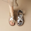 舒适百搭，夏季爆款亮面平底分趾凉鞋NGMZR-9533 商品缩略图0