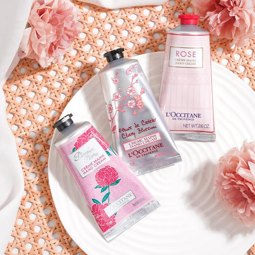 【中欧班列精选】1bf  L'OCCITANE欧舒丹护手霜三件套（芍药+甜蜜樱花+玫瑰皇后各75ml） 商品图3