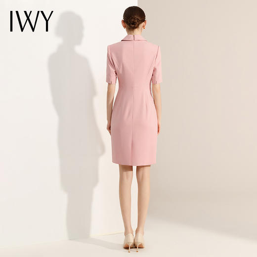 IWY/女神范简约粉色职业装连衣裙夏女装设计感知性优雅通勤包臀裙23Q263 商品图4
