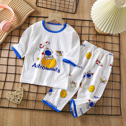 【母婴用品】新款儿童纯棉家居服套装夏季长袖睡衣 商品图2