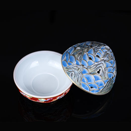 红地雕刻洪福齐天香炉 商品图2