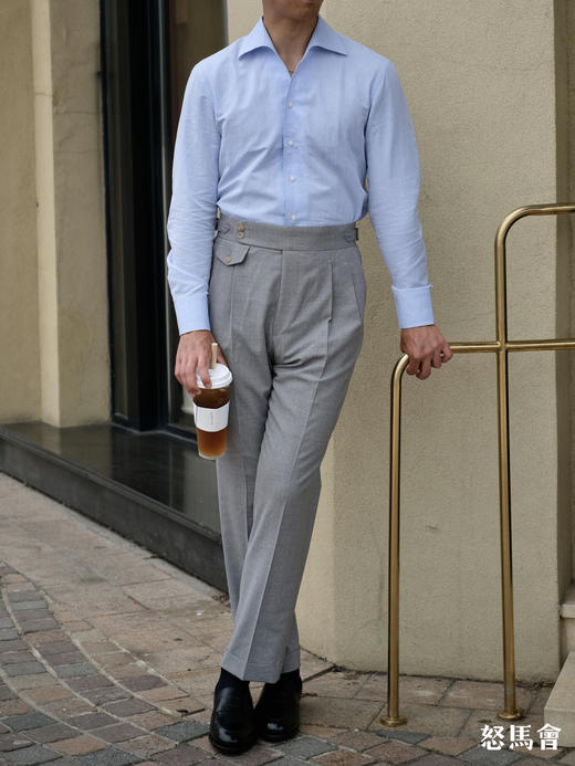 Vitale Barberis Canonico Supersonic 浅灰色强捻抗皱初剪羊毛意式工艺裤装 商品图2