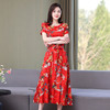 棉麻连衣裙夏天薄款大码女装甜美气质碎花棉绸长裙子HS-1818 商品缩略图7