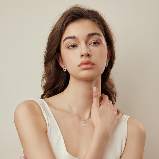 ARSIS  丨 如意扣饰品组合如意耳钉如意款项链（锆石925款） 商品图1